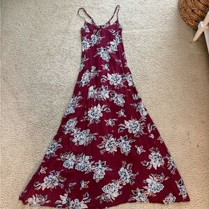 Floral Burgundy Maxi Dress